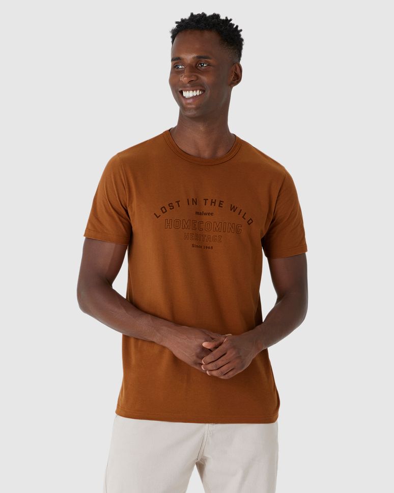 Camiseta Masculina Estampa Frontal Manga Curta Em Algodão