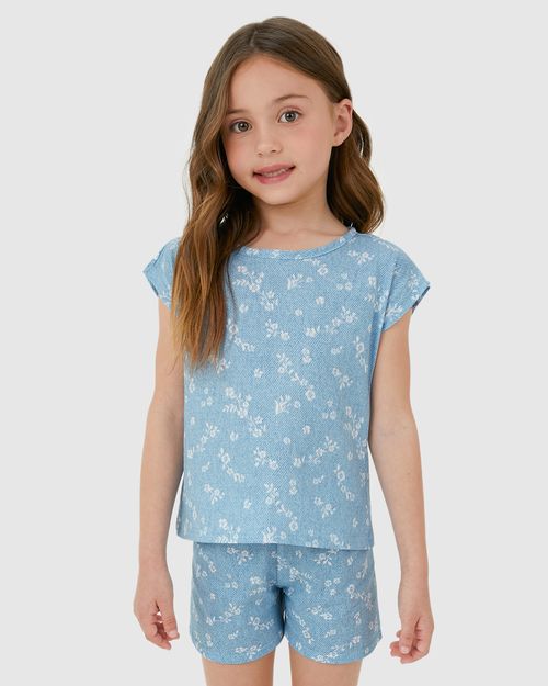 Pijama Infantil Menina Manga Curta Estampado Em Algodão Malwee Kids