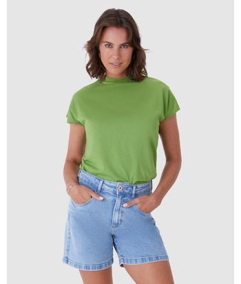 Blusa Básica Feminina Manga Curta Sem Cavas Em Malha Algodão Comfy