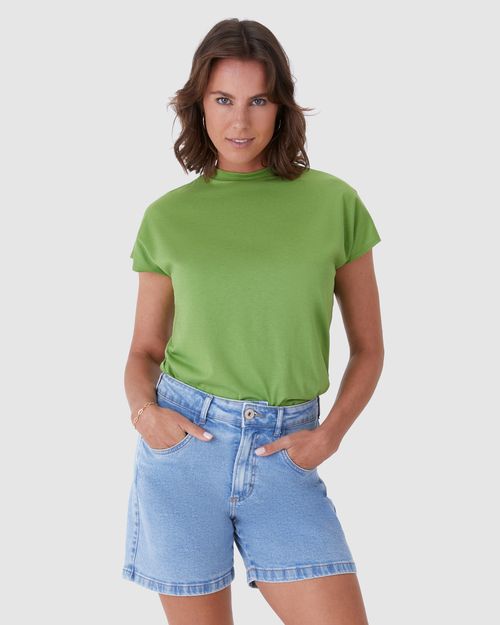 Blusa Básica Feminina Manga Curta Sem Cavas Em Malha Algodão Comfy