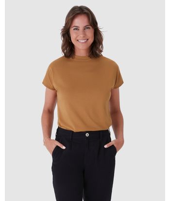 Blusa Básica Feminina Manga Curta Sem Cavas Em Malha Algodão Comfy