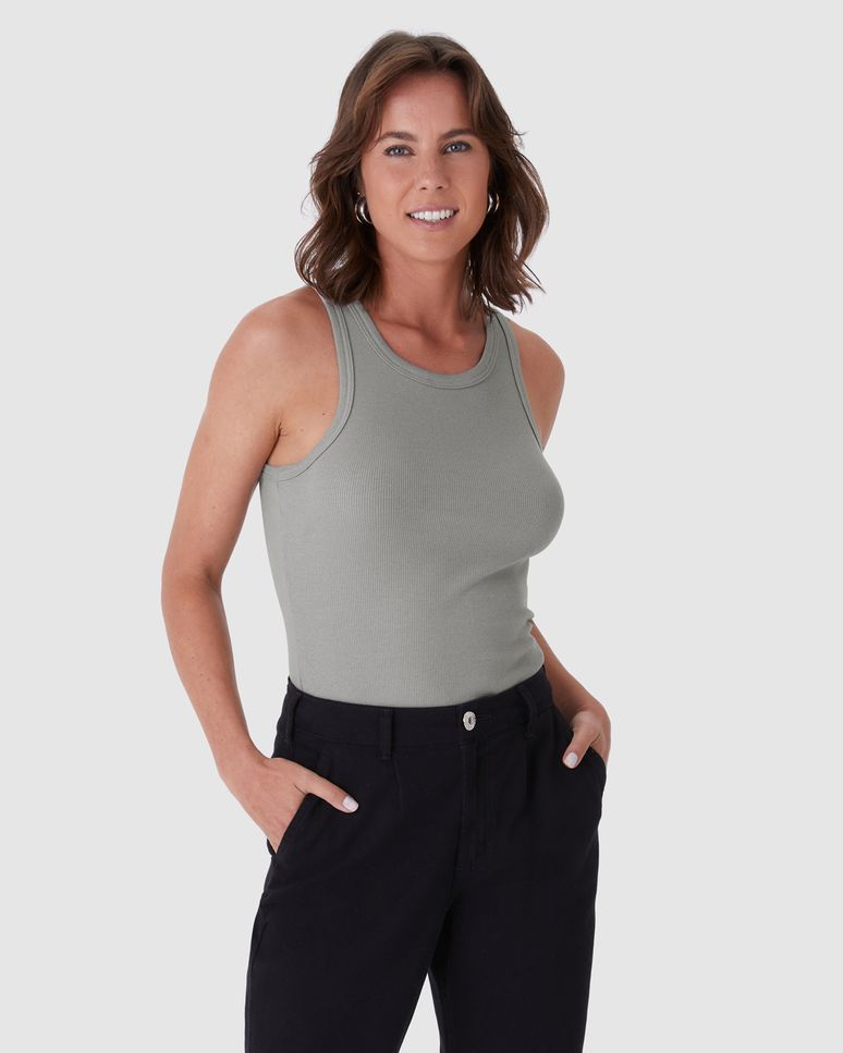 Regata Básica Feminina Decote U Em Ribana