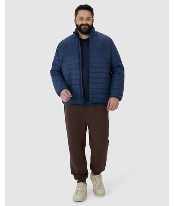 Calça Básica Masculina Jogger Plus Size Em Moletom Flanelado