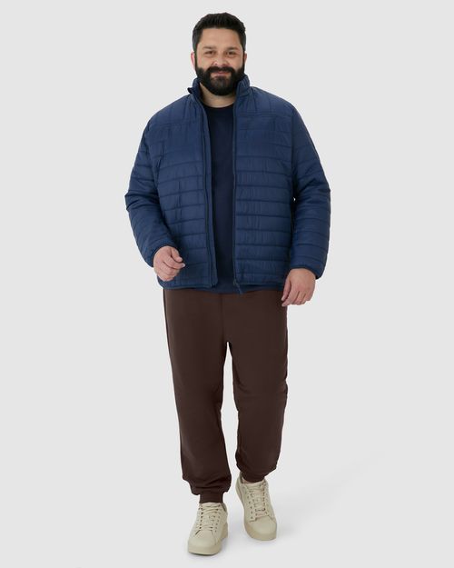 Calça Básica Masculina Jogger Plus Size Em Moletom Flanelado