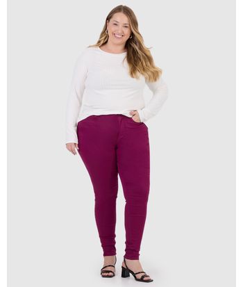 Calça Feminina Plus Size Skinny Em Flex Jeans