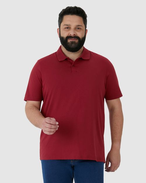 Camisa Polo Básica Masculina Plus Size Em Algodão