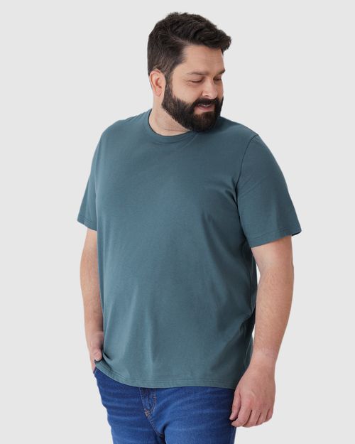 Camiseta Básica Masculina Plus Size Decote Redondo Em Algodão
