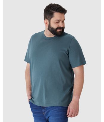 Camiseta Básica Masculina Plus Size Decote Redondo Em Algodão