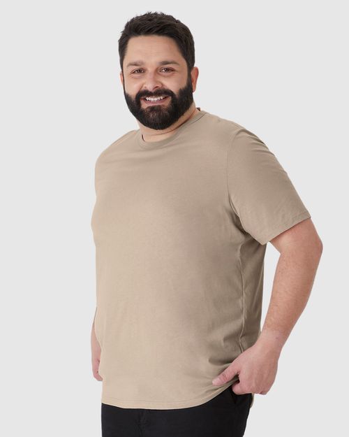 Camiseta Básica Masculina Plus Size Decote Redondo Em Algodão
