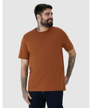 Camiseta Básica Masculina Plus Size Decote Redondo Em Algodão
