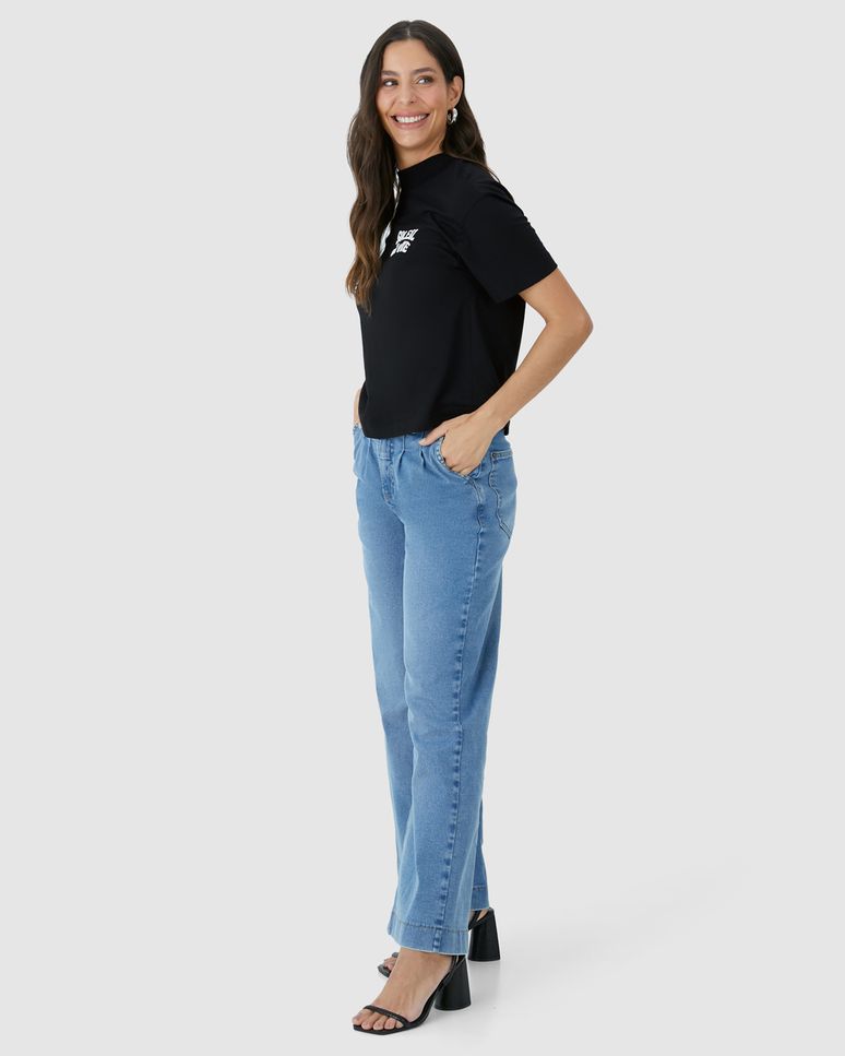 Camiseta Feminina Gola Alta Soleil De Ma Vie Em Algodão