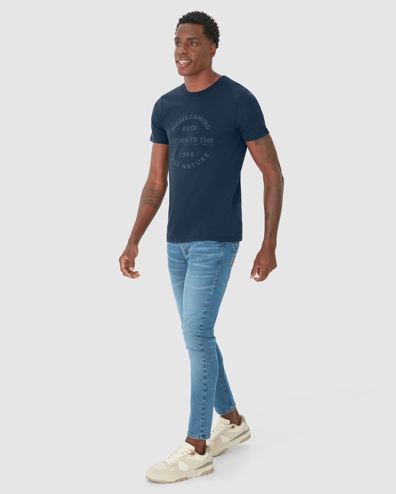 Camiseta Masculina Slim HomeComing Em Malha Algodão Comfy