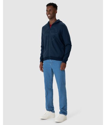Jaqueta Masculina Regular Estampa Frontal Em Moletom Flanelado