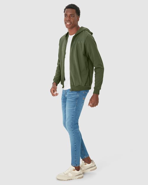 Jaqueta Masculina Regular Estampa Frontal Em Moletom Flanelado