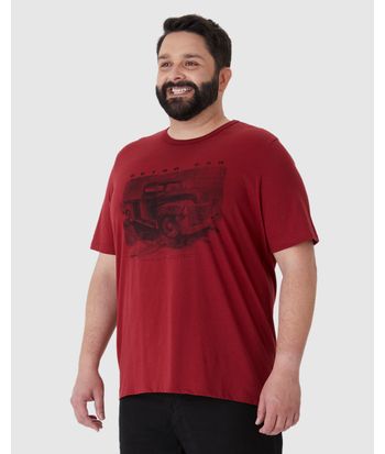 Camiseta Masculina Plus Size Retro Car Em Algodão