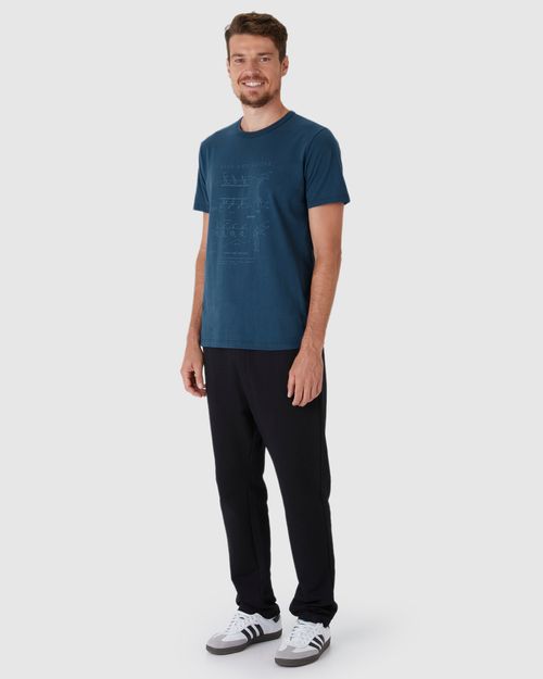 Camiseta Masculina Estampa Frontal Manga Curta Em Algodão