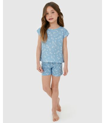 Pijama Infantil Menina Manga Curta Estampado Em Algodão Malwee Kids