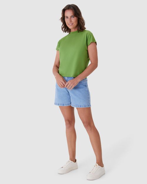 Blusa Básica Feminina Manga Curta Sem Cavas Em Malha Algodão Comfy