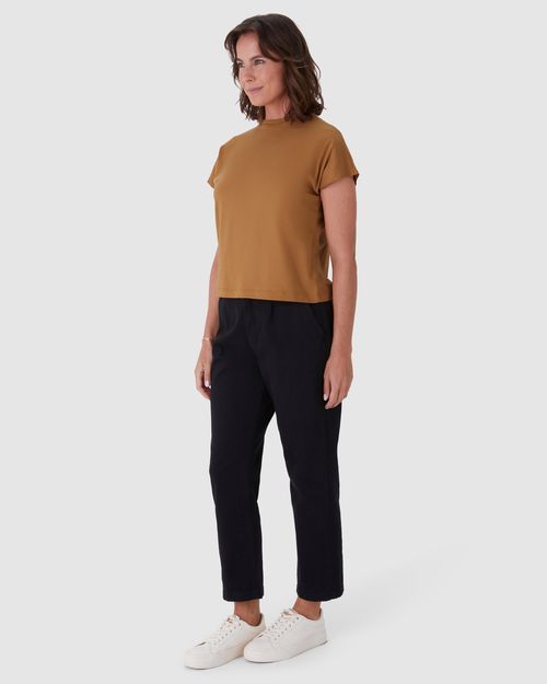 Blusa Básica Feminina Manga Curta Sem Cavas Em Malha Algodão Comfy
