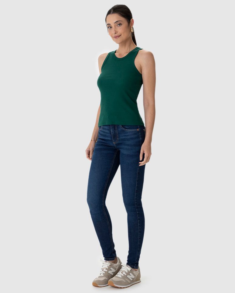 Regata Básica Feminina Decote U Em Ribana