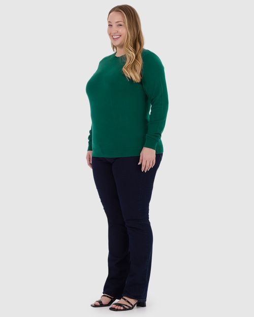 Suéter Básico Feminino Plus Size Gola Redonda Em Tricô