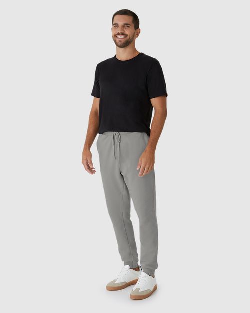 Calça Básica Masculina Jogger Em Moletom Flanelado