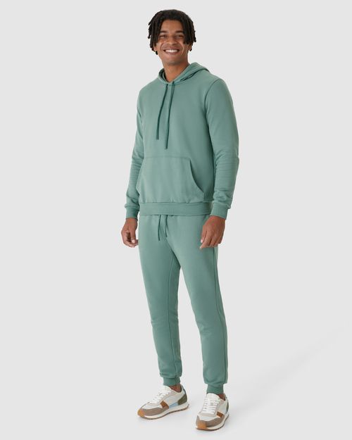 Calça Básica Masculina Jogger Em Moletom Flanelado