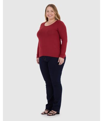 Blusa Básica Feminina Plus Size Decote Redondo Em Viscose Stretch