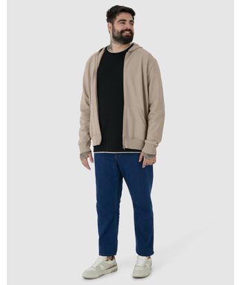 Jaqueta Básica Masculina Plus Size Com Capuz Em Moletom