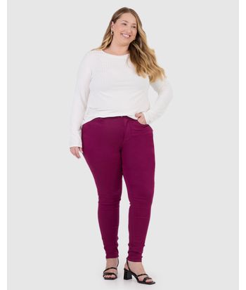 Calça Feminina Plus Size Skinny Em Flex Jeans