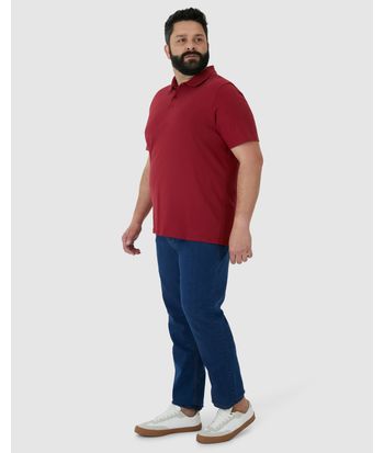 Camisa Polo Básica Masculina Plus Size Em Algodão