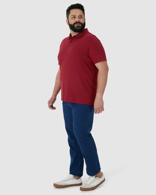 Camisa Polo Básica Masculina Plus Size Em Algodão