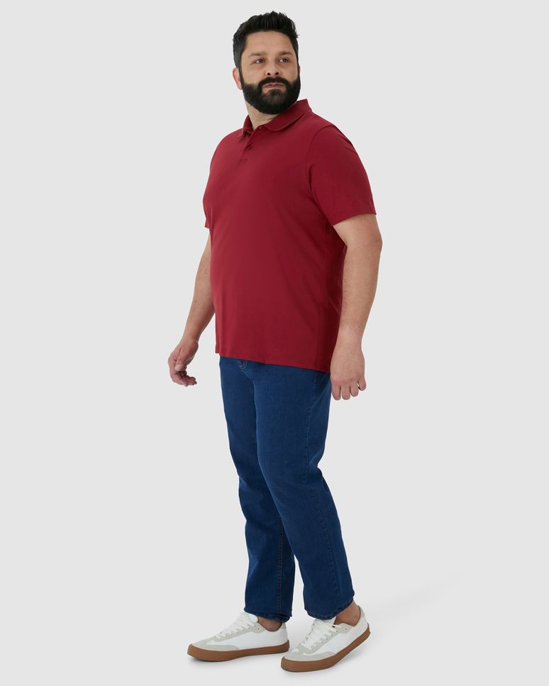Camisa Polo Básica Masculina Plus Size Em Algodão