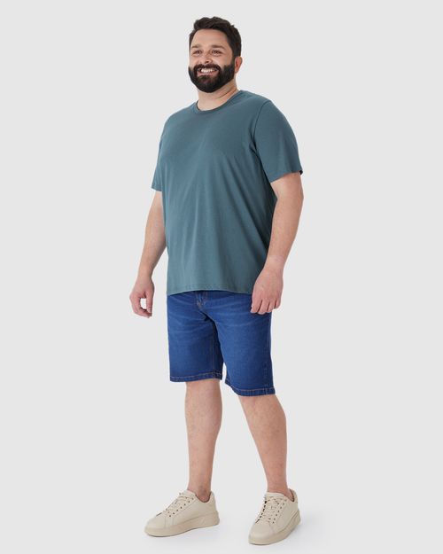 Camiseta Básica Masculina Plus Size Decote Redondo Em Algodão