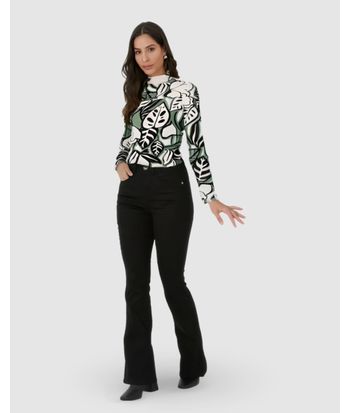 Blusa Básica Feminina Gola Alta Em Viscose Stretch