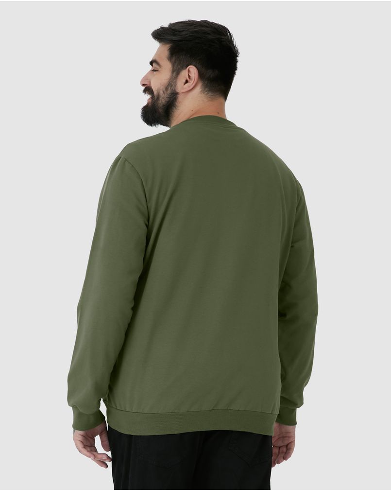 Jaqueta Básica Masculina Plus Size Com Zíper Em Moletom Flanelado