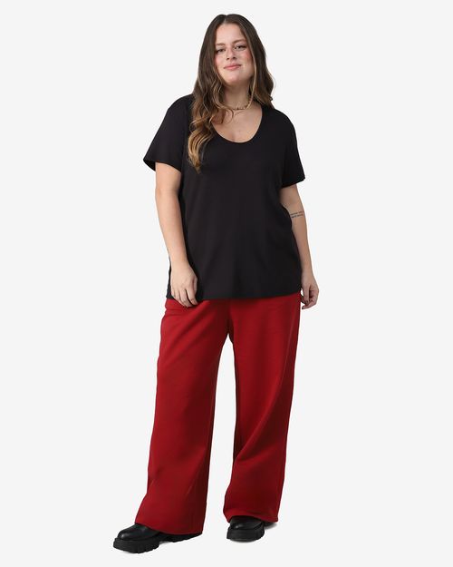 Camiseta Feminina Plus Size Gola U Tecnológica Modal - BASICAMENTE