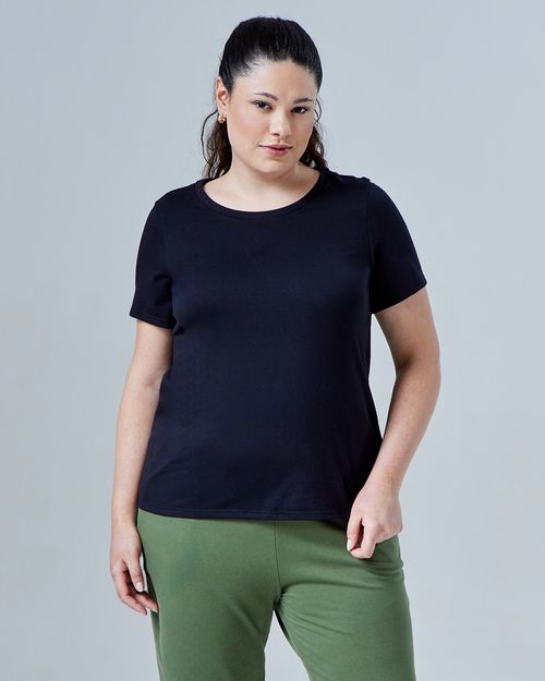 Camiseta Feminina Plus Size Abertura Lateral Tecnológica Air - BASICAMENTE