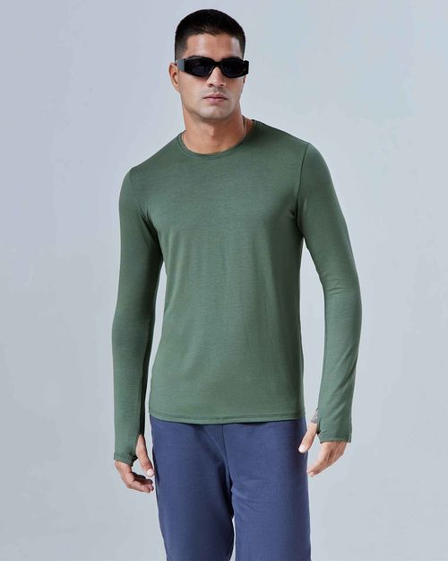 Camiseta Masculina Manga Longa Abertura Para Dedo Tecnológica Modal - BASICAMENTE