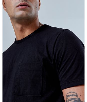 Camiseta Masculina Bolso Frontal Tecnológica Air Em Mescla Algodão - BASICAMENTE