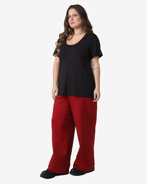 Camiseta Feminina Plus Size Gola U Tecnológica Modal - BASICAMENTE