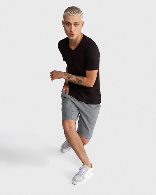Camiseta Masculina Gola V Tecnológica Impermeável Em Algodão - BASICAMENTE