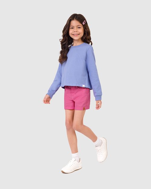 Shorts Infantil Menina Comfort Em Sarja Com Elastano Malwee Kids