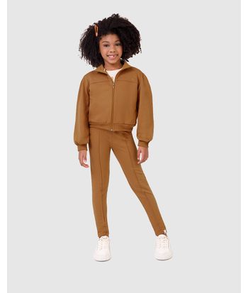 Jaqueta Infantil Menina Franjas Nas Costas Em Moletom Flanelado Malwee Kids