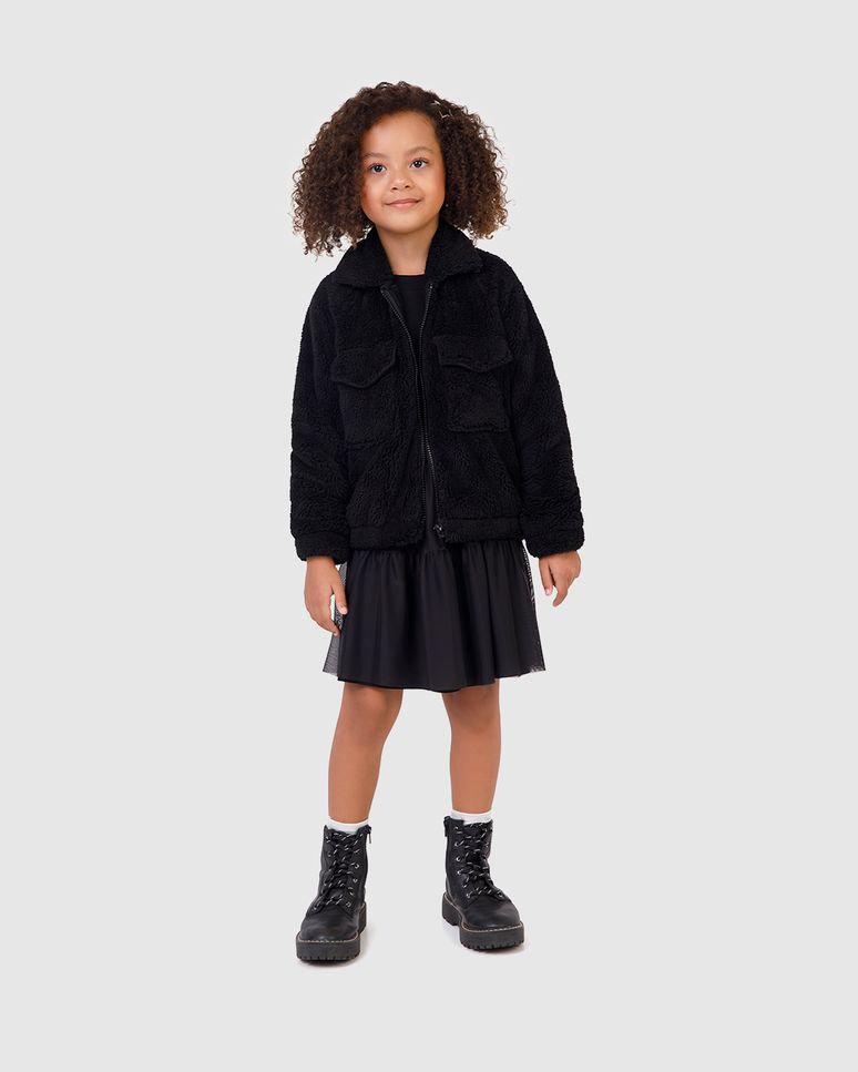 Jaqueta Infantil Menina Ampla Em Pelúcia Malwee Kids