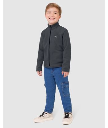 Jaqueta Infantil Menino Gola Alta Em Malha Térmica Malwee Kids