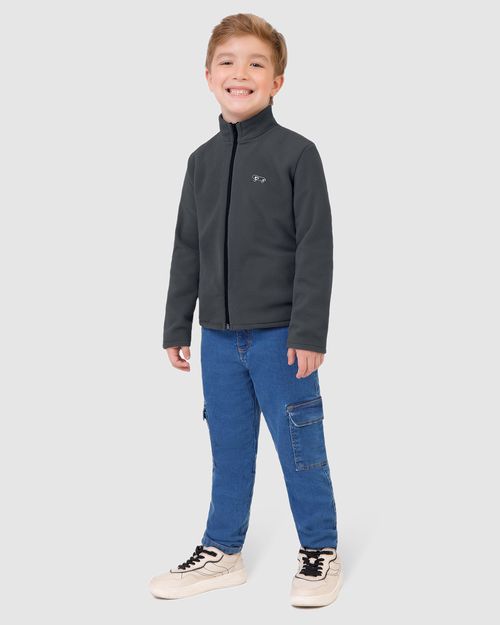 Jaqueta Infantil Menino Gola Alta Em Malha Térmica Malwee Kids