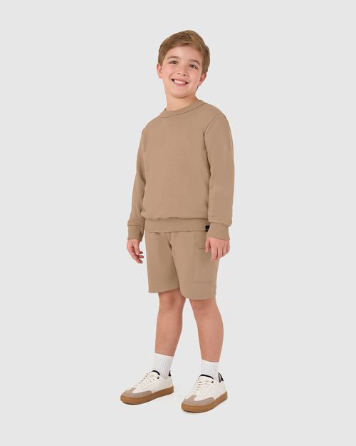 Blusão Infantil Menino Gola Redonda Manga Longa Em Moletinho Malwee Kids