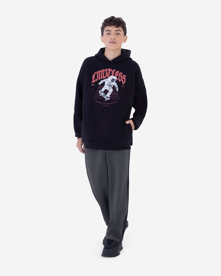 Blusão Menino Oversized Limitless Em Moletom Premium Malwee Kids