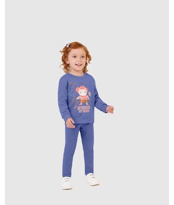 Conjunto Infantil Menina Blusão Diversão No Campo Em Moletom Malwee Kids